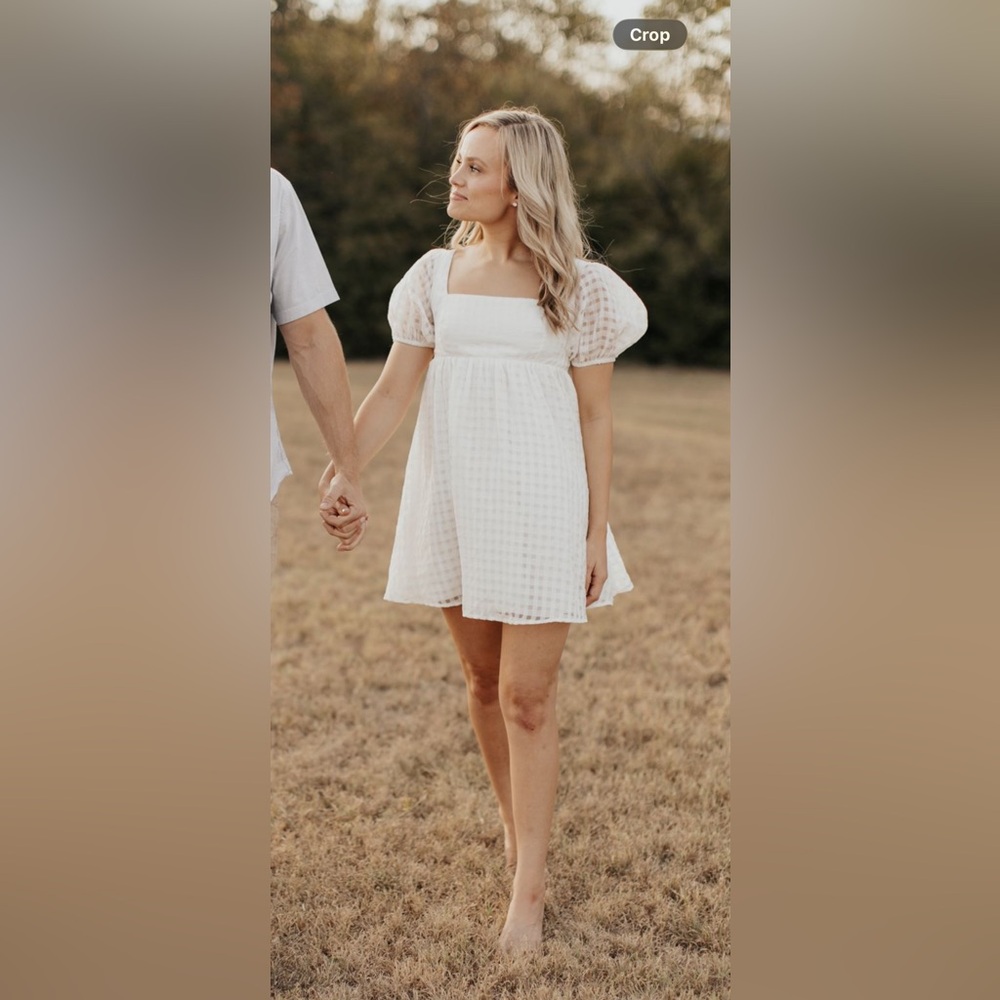 Show Me Your MuMu Smitten Babydoll Dress ~ Ivory Charmed and Checkered